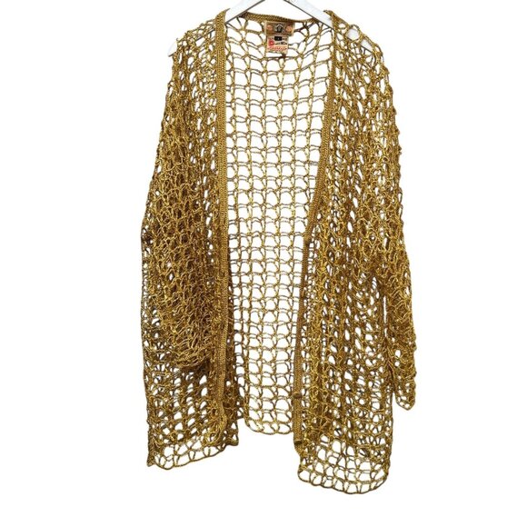 Vintage Bis Gene Ewing Top Plus Size 3X 90s Crochet Jacket Hippie Boho Rare Find - Picture 5 of 12